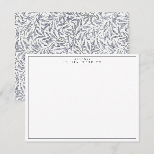 W. MORRIS WILLOW BOUGH BLUE NOTE CARD EINLADUNG (Vorne/Hinten)