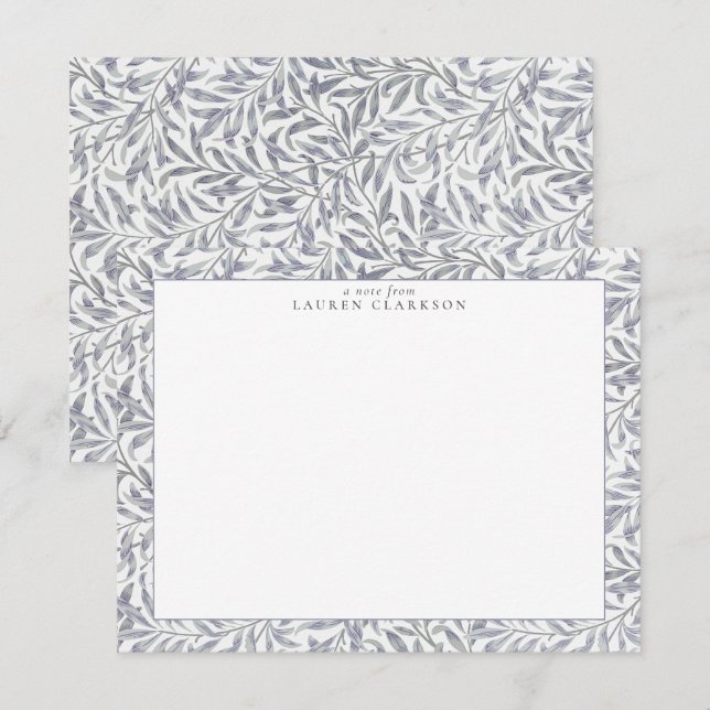 W. MORRIS WILLOW BOUGH LIGHT BLUE/GRAY NOTE CARD EINLADUNG (Vorne/Hinten)