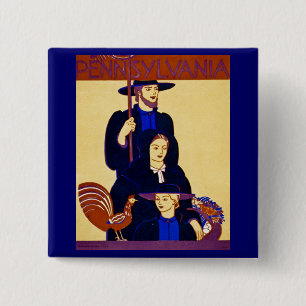 W.P.A. Pennsylvania Reiseplakat Vintage Button
