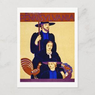 W.P.A. Pennsylvania Reiseplakat Vintage Postkarte