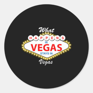 W passiert in Vegas Bleibe in Vegas Urlaub Runder Aufkleber