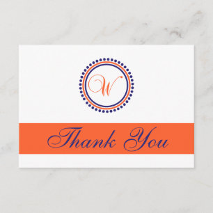 W-Punkt-Kreis Monogam danken Ihnen Dankeskarte