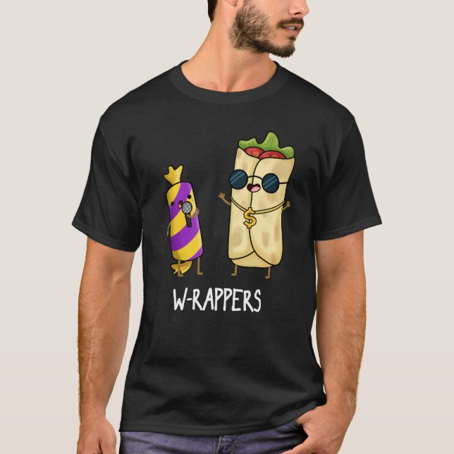 W-Rappers Funny Food Pun Dark BG T-Shirt (Vorderseite)
