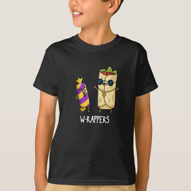 W-Rappers Funny Food Pun Dark BG T-Shirt (Vorderseite)