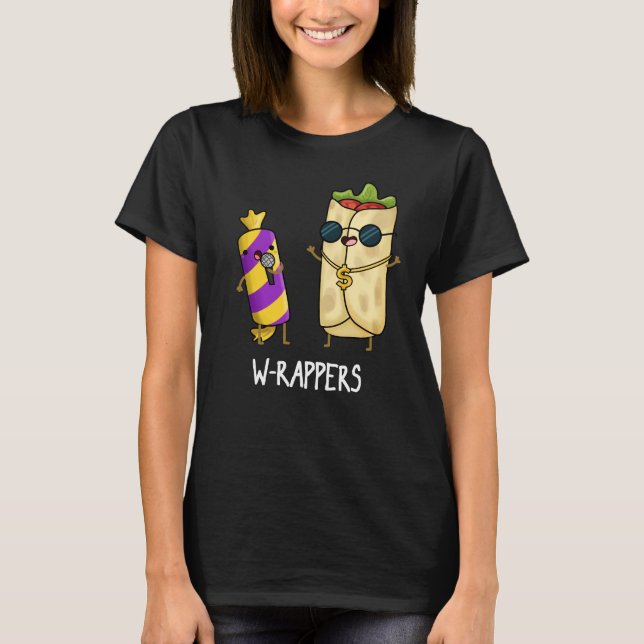 W-Rappers Funny Food Pun Dark BG T-Shirt (Vorderseite)