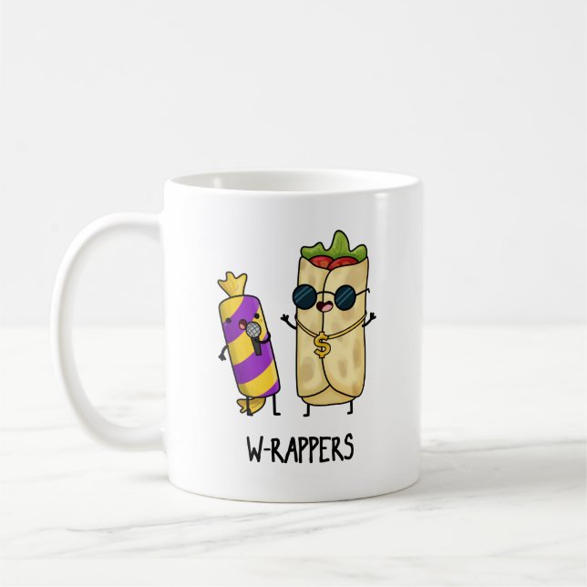W-Rappers Funny Food Pun Kaffeetasse (Links)