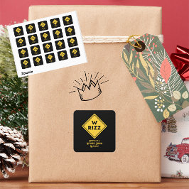 W rizz US warning sign Meme Funny Quote Quadratischer Aufkleber