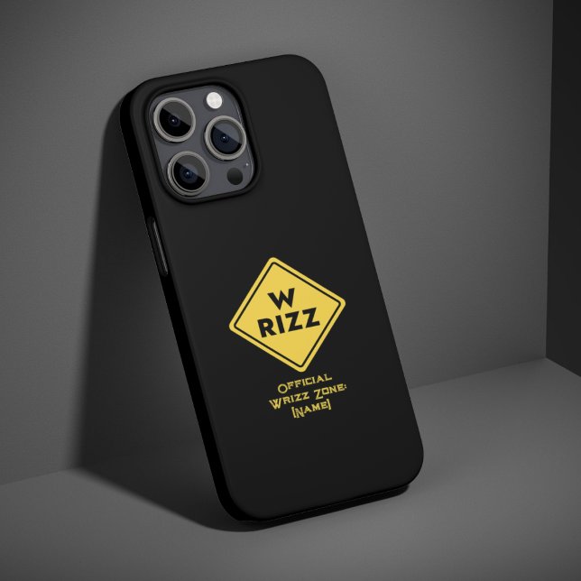 W rizz US Warnschild Meme Lustiger Spruch iPhone Hülle (Von Creator hochgeladen)