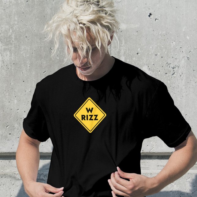 W rizz US Warnschild Meme Lustiger Spruch T-Shirt (Von Creator hochgeladen)