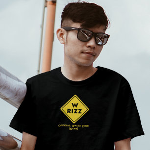 W rizz US Warnschild Meme Lustiger Spruch Tri-Blend Shirt