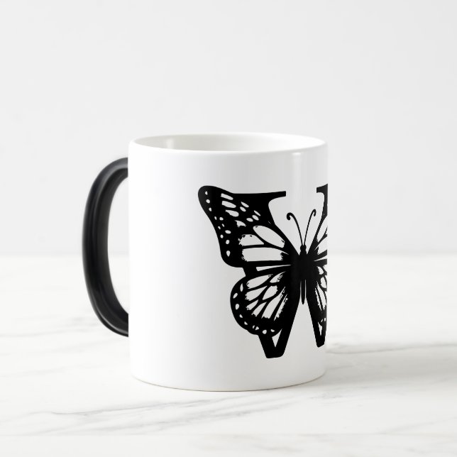 W Schwarzer Butterfly Verwandlungstasse (Vorderseite Links)