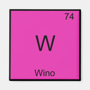 W - Symbol-T-Shirt des Wino Funny Wine Chemistry E Magnet