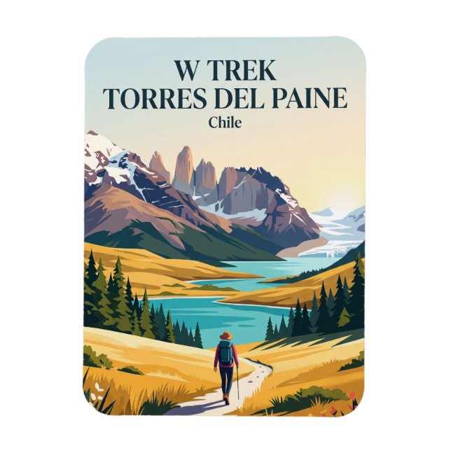 W Trek Torres del Paine Chile Magnet (Vertikal)