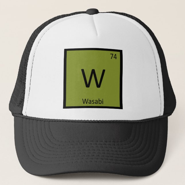 W - Wasabi Chemie-Periodensystem-Symbol Truckerkappe (Vorderseite)