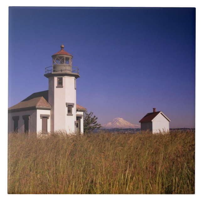 WA, Maury Island, Point Robinson Lighthouse, Fliese (Vorderseite)