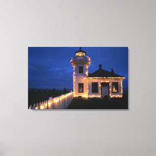 WA, Mukilteo, Mukilteo Leuchtturm, gegründet 2 Leinwanddruck