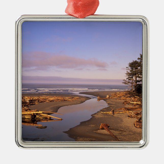 WA, Olympic NP, Kalaloch Beach und Kalaloch Silbernes Ornament (Vorne)