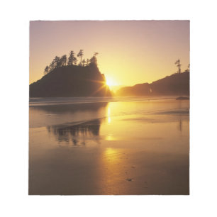 WA, Olympic NP, Second Beach bei Sonnenuntergang Notizblock