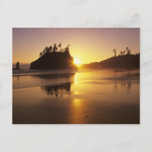 WA, Olympic NP, Second Beach bei Sonnenuntergang Postkarte
