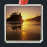 WA, Olympic NP, Second Beach bei Sonnenuntergang Silbernes Ornament<br><div class="desc">COPYRIGHT Jamie & Judy Wild / DanitaDelimont.com| US48 JWI0074.jpg| WA, Olympic NP, Second Beach bei Sonnenuntergang</div>