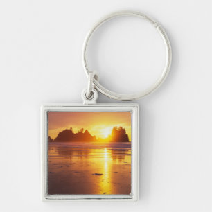 WA, Olympic NP, Shi Shi Strand bei Sonnenuntergang Schlüsselanhänger