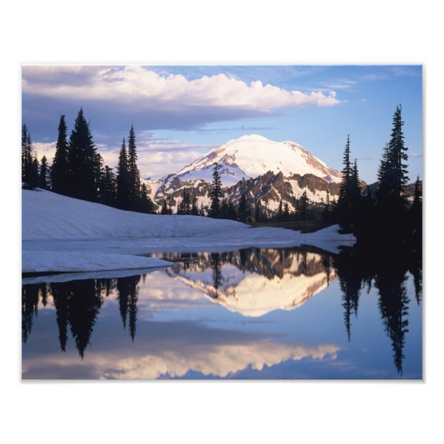WA, Rainier NP, Rainier und Wolken Fotodruck (Vorne)