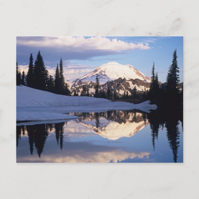 WA, Rainier NP, Rainier und Wolken Postkarte (Vorderseite)