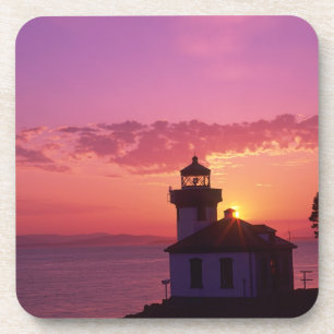 WA, San Juan Island, Lime Kiln Leuchtturm, 1919, 2 Untersetzer