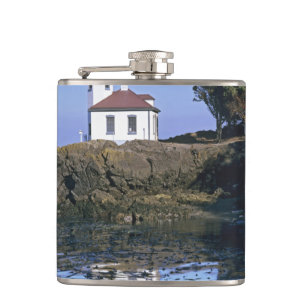 WA, San Juan Island, Lime Kiln Leuchtturm Flachmann