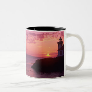 WA, San Juan Island, Limon Kiln Lighthouse, 1919, Zweifarbige Tasse