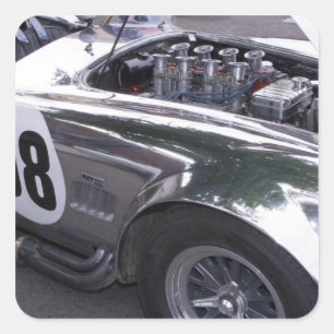 WA, Seattle, klassisches amerikanisches Automobil. Quadratischer Aufkleber