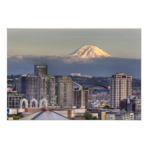WA, Seattle, Monte Rainier aus Kerry Park Fotodruck