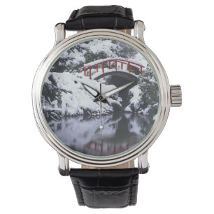 WA, Seattle, Moon Bridge und Teich nach Winter 2 Armbanduhr