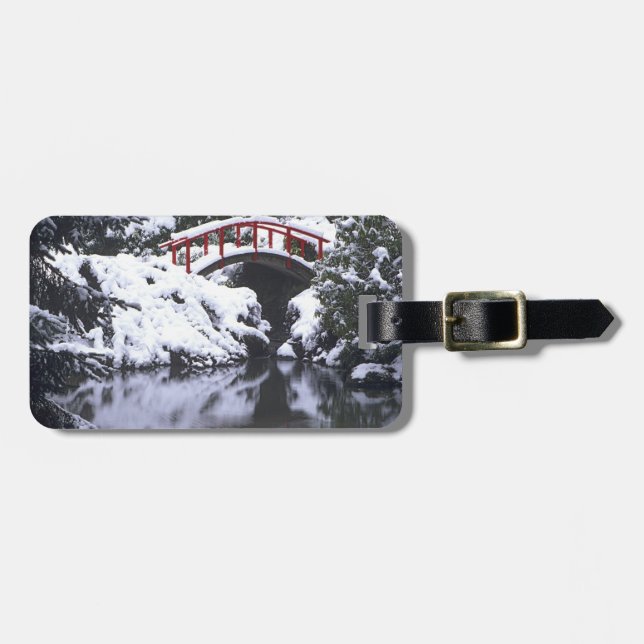 WA, Seattle, Moon-Brücke und Teich nach Winter 2 Gepäckanhänger (Vorderseite horizontal)