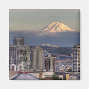 WA, Seattle, Mount Rainier aus Kerry Park Magnet