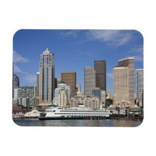 WA, Seattle, Seattle Skyline mit Fähre Magnet