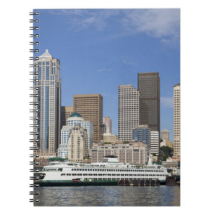 WA, Seattle, Seattle Skyline mit Fähre Notizblock