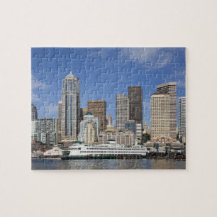 WA, Seattle, Seattle Skyline mit Fähre Puzzle
