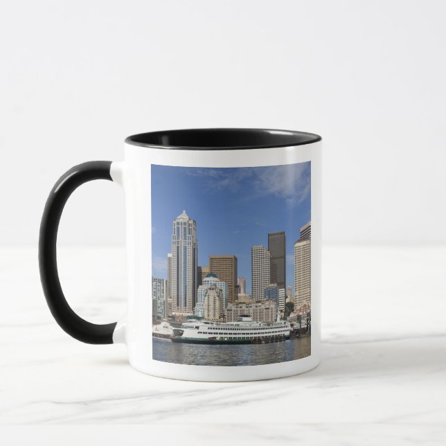 WA, Seattle, Seattle Skyline mit Fähre Tasse (Links)
