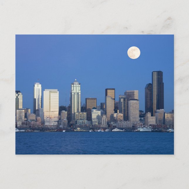 WA, Seattle, Seattle, Skyline und Elliott Bay 2 Postkarte (Vorderseite)