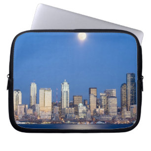 WA, Seattle, Seattle Skyline und Elliott Bay 3 Laptopschutzhülle