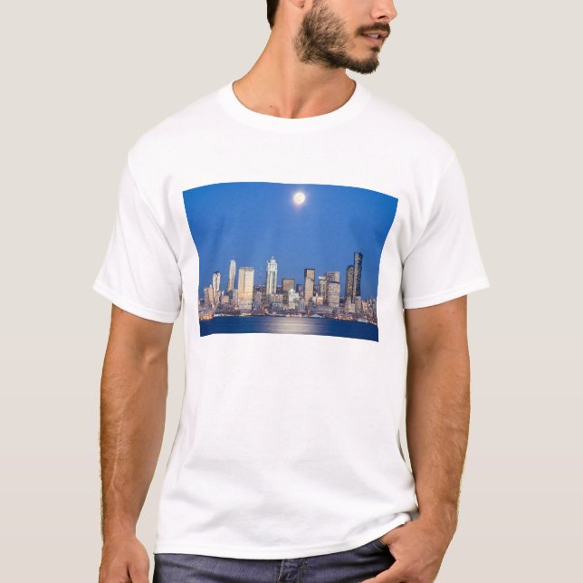 WA, Seattle, Seattle Skyline und Elliott Bay 3 T-Shirt (Vorderseite)