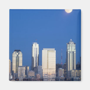 WA, Seattle, Seattle, Skyline und Elliott Bay 4 Magnet