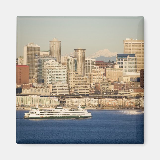 WA, Seattle, Seattle, Skyline und Elliott Bay Magnet (Vorne)