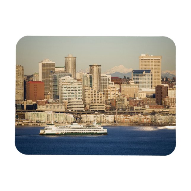 WA, Seattle, Seattle, Skyline und Elliott Bay Magnet (Horizontal)