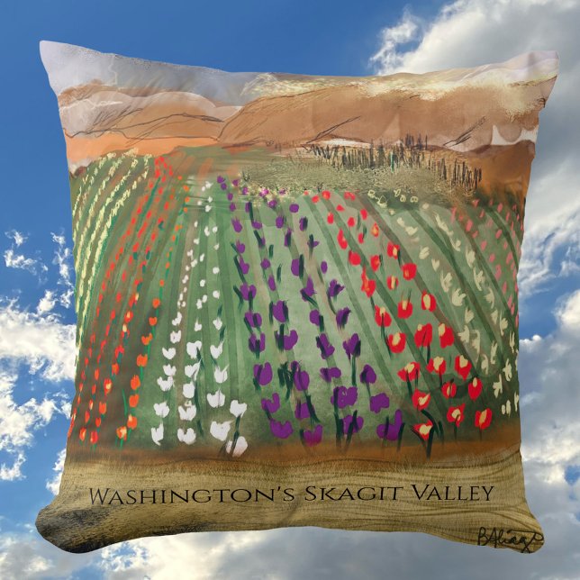 WA Skagi Valley Tulip Fields Spring Dreaming Kissen (Von Creator hochgeladen)
