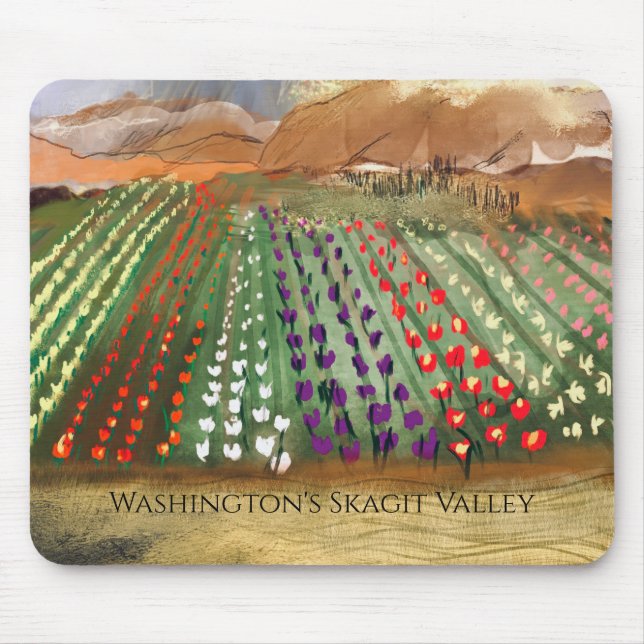 WA Skagit Tulip Fields von WA Skagit Tulip Mousepad (Vorne)