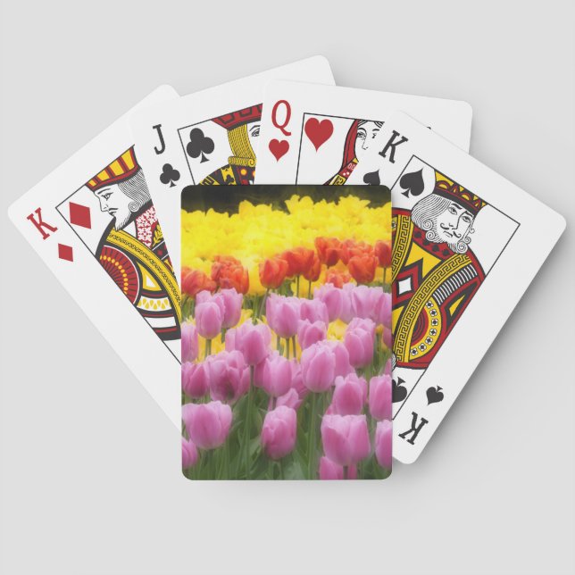 WA, Skagit Valley, Roozengaarde Tulip Garden, 2 Spielkarten (Rückseite)