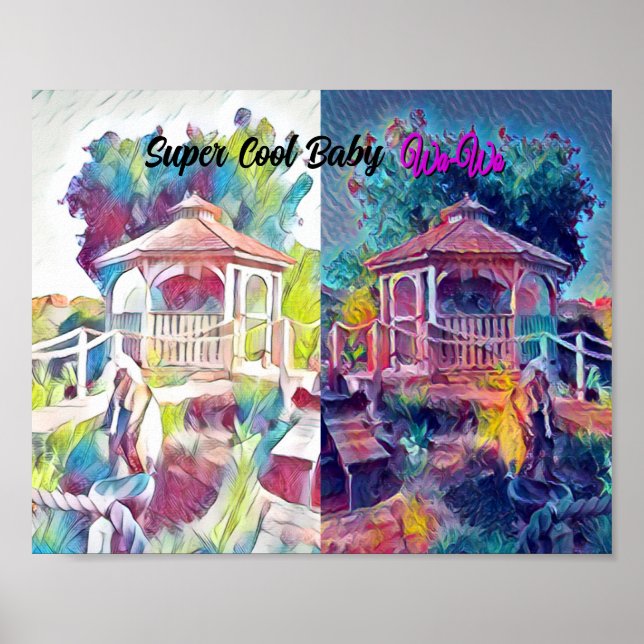 Wa-Wo Wave NFT Art - FLYING GAZEBO 42/7 - Poster (Vorne)