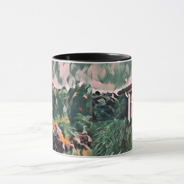 Wa-Wo Wave NFT Art - REFLEKTIONEN ÜBER MEIN FENSTE Tasse (Zentrum)